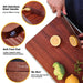 Elegant Ebony Wood Cutting Board with Golden Handle - Premium Kitchen Accessory