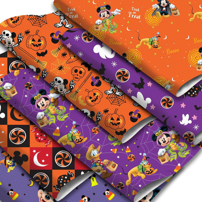 Mickey Mouse Halloween Synthetic Leather Sheets - Spooky Crafters' Dream