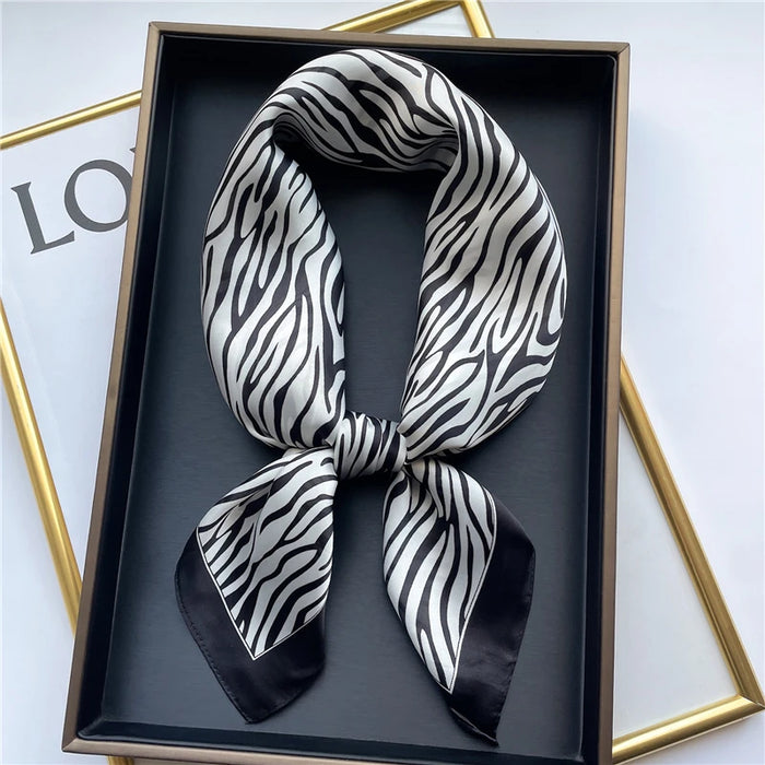 Elegant Polyester Scarf with Decorative Print - Versatile 70x70CM