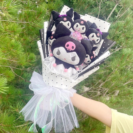Sanrio Character Plush Doll Bouquet - Cute My Melody, Kuromi, Cinnamoroll & Kt Cat Gift Set