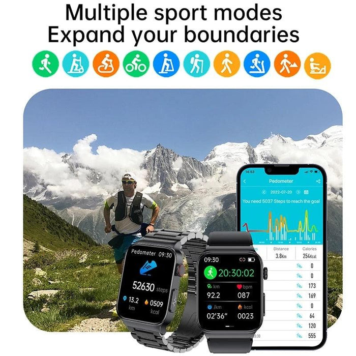 Blood Glucose Monitor Health Smart Watch Men ECG+PPG Blood Pressure Measurement IP68 Waterproof Sport SmartWatch Women