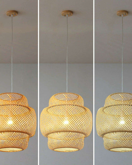 Sustainable Bamboo Pendant Light - Chic Chandelier for Modern Home Aesthetics