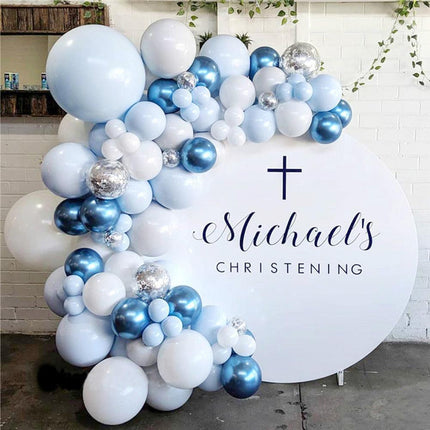 Elegant Blue Macaron Balloon Arch Kit - Transform Your Celebrations with Luxurious Style