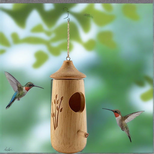 Hummingbird Sanctuary Swing - Handcrafted Wooden Garden Nesting House