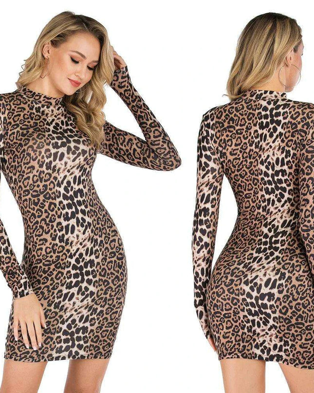 Leopard Print Sheath Dress - Elegant Autumn Essentials