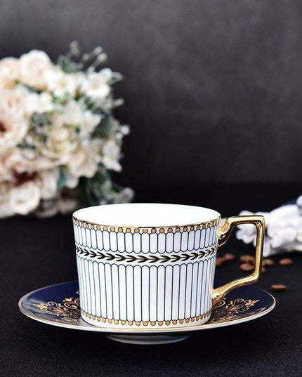 Luxurious Gold-Handled Ceramic Tea & Coffee Cup Collection