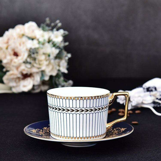 Luxurious Gold-Handled Ceramic Tea & Coffee Cup Collection