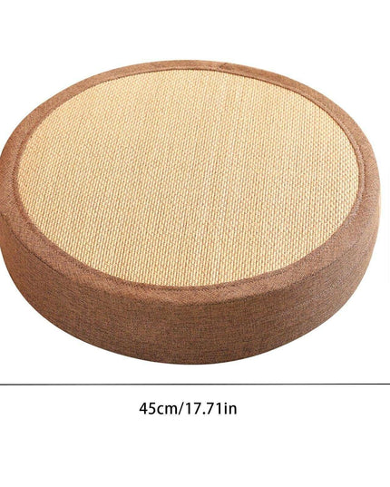 Serene Cattail Japanese Futon Meditation Cushion - Hand-Woven Round Floor Pillow