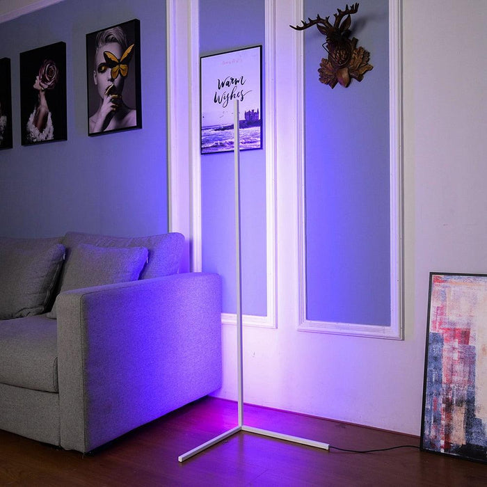 Modern Illumination: RGB Corner Floor Lamp - Smart LED Lighting