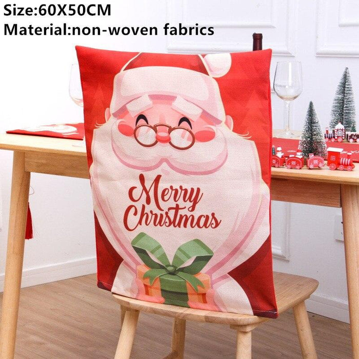 Whimsical Gnome-Themed Christmas Chair Cover - Festive Home Accent