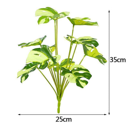 Vibrant Faux Turtle Leaf Greenery Set - 12 Stems for Effortless Decor