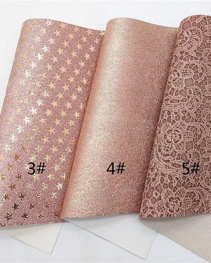 Sparkling Rose Gold Glitter Leather Crafting Sheet - Transform Your DIY Projects with Elegance