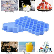 Vibrant Honeycomb Silicone Ice Cube Mold - Ideal for Cocktails and Frozen Delights