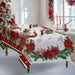 Christmas Joy Festive Striped Tablecloth - Waterproof Holiday Home Decor
