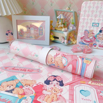 Adorable Kawaii Pink Bunny Oversized Desk Mat - Cute, Functional, and Non-Slip!