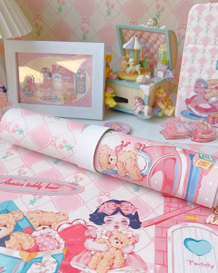 Adorable Kawaii Pink Bunny Oversized Desk Mat - Cute, Functional, and Non-Slip!