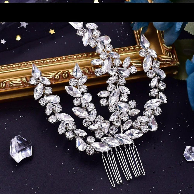 Opulent Crystal Bridal Tiara with Secure Comb Attachment