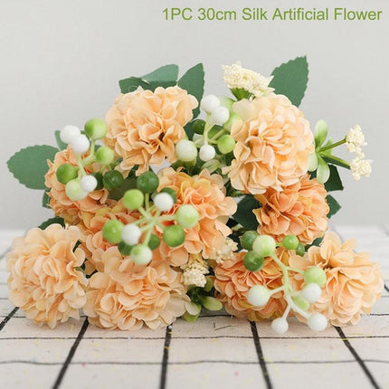 Lifelike Faux Peony Bouquet - 30cm, 7 Vibrant Colors