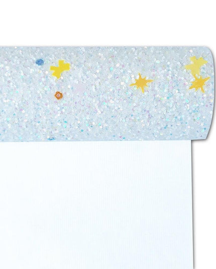 Sparkling White Faux Leather Craft Roll: Elevate Your DIY Masterpieces