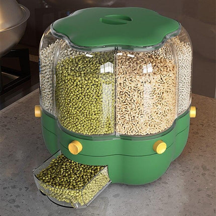 Innovative Rotating Grain Storage Container - Seamless Kitchen Organization Solution