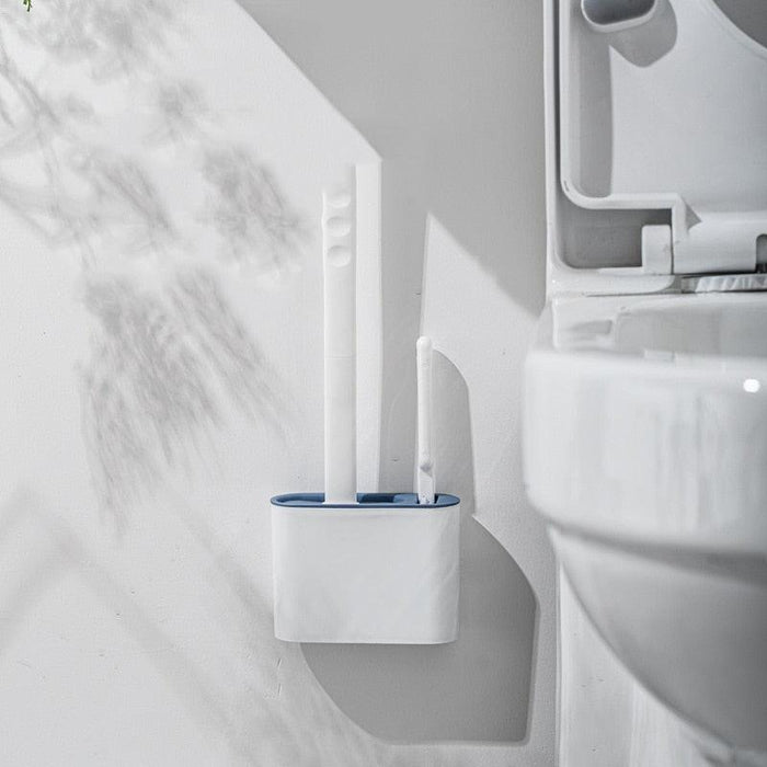Silicone TPR Toilet Brush Set with Wall-Hanging Holder