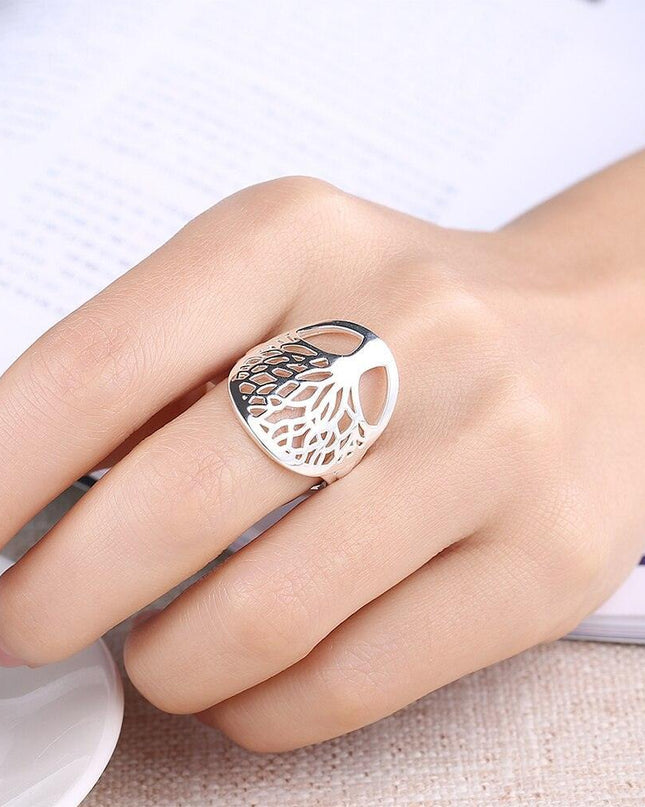 Sterling Silver Tree Rings - Luxurious Unisex Elegance for Every Occasion