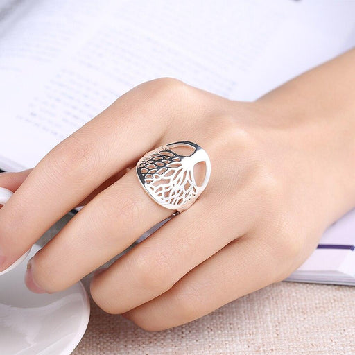 Exquisite Sterling Silver Tree Rings - Elegant Unisex Accessories for Stylish Elegance