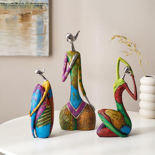 Colorful Abstract Figurine Sculpture: Modern Art Home Decor Gift