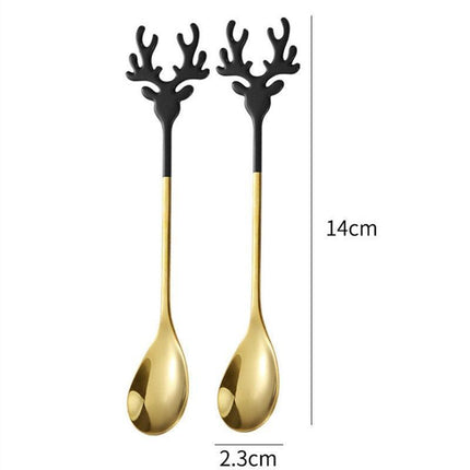 Santa's Joyful Holiday Silverware Duo - Cheerful Spoon and Fork Set for Festive Feasts