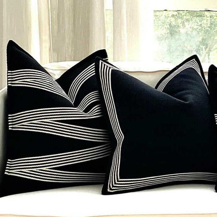 Geometric Dual-Pattern Pillow Cover