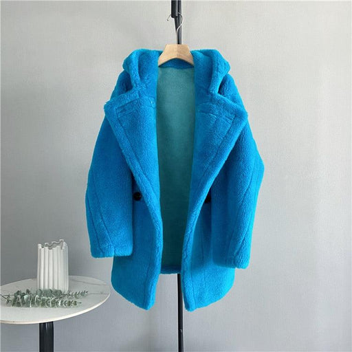 Botanica Short Solid Coats - Exquisite Real Sheep Shearling Fur Coats