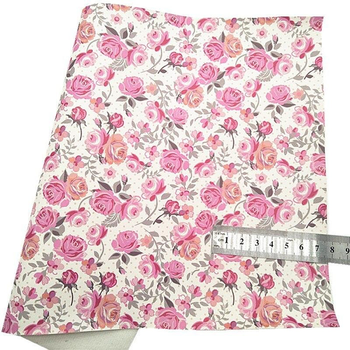 Embossed Floral Synthetic Leather Crafting Sheet for Chic DIY Creations