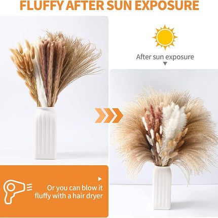 Dried Pampas Grass Bouquet - Elegant Rustic Decor for Homes and Weddings