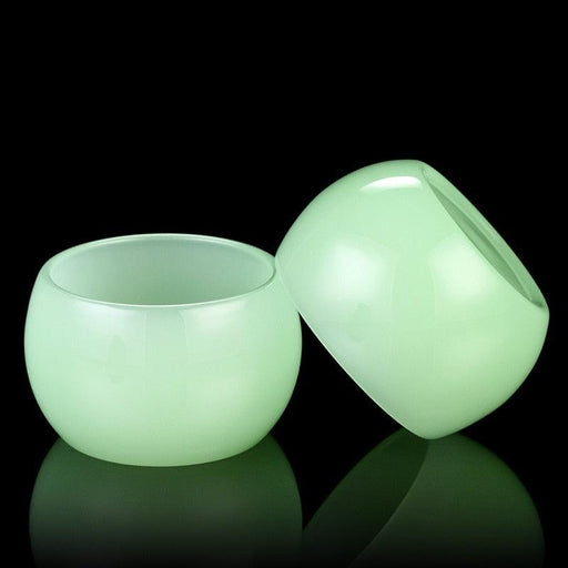 01pcs China Cyan Jade Porcelain Tea Cup High Quality Porcelain Home Exquisite Tea Set Crystal Clear Glass Stone Material Gift - Très Elite
