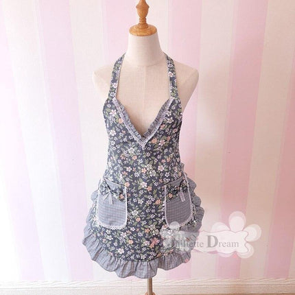 Elegant Korean Lace Cooking Apron for Stylish Chefs