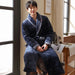 3-Layer Quilted Cotton Bathrobe for Men - Luxurious Kimono Style Dressing Gown