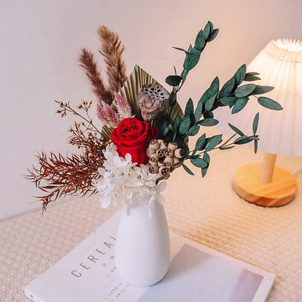 Eternal Hydrangea and Bunny Tail Dried Floral Arrangement