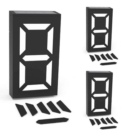 Elegant Solar-Powered LED House Number Sign: Contemporary Outdoor Address Illuminator