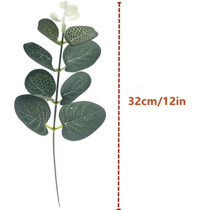 Set of 10 Realistic Eucalyptus Leaf Stems - Perfect for Home and Wedding Decor