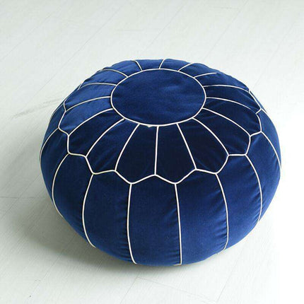 Vibrant Embroidered Velvet Moroccan Pouf Ottoman - Cozy Chic Accent Piece