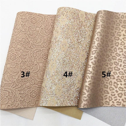 Leopard Print Glitter Lace Faux Leather Craft Sheets - Ultimate DIY Creations Kit