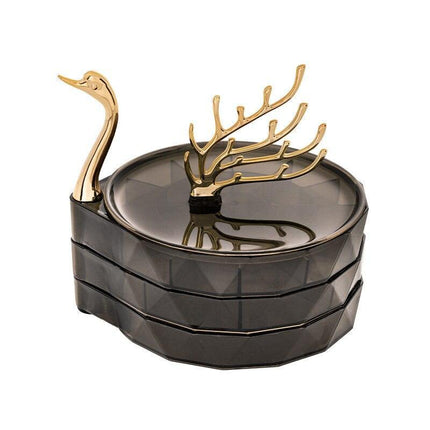 Elegant Swan 3-Tier Jewelry Display and Organizer Stand