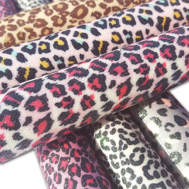 Glittering Leopard Print Faux Leather Crafting Roll: Ignite Your Creative Spirit!
