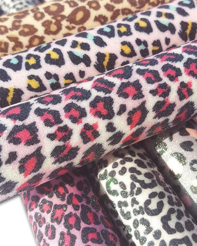 Glittering Leopard Print Faux Leather Crafting Roll: Ignite Your Creative Spirit!