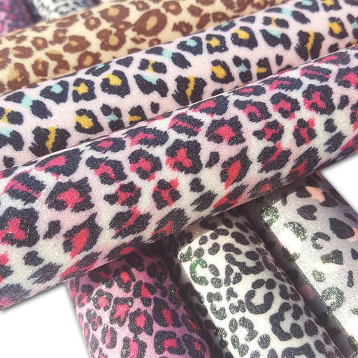 Leopard Print Glitter Synthetic Leather Crafting Roll: Enhance Your DIY Creations