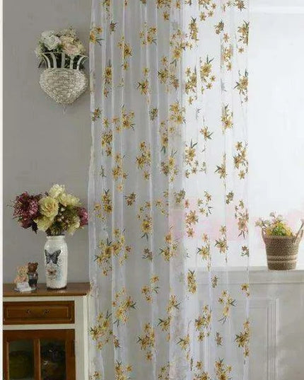 Elegant Floral Sheer Window Curtain for Kids' Spaces - Stylish Privacy Solution