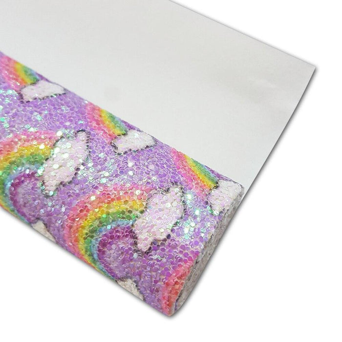 Rainbow Chunky Glitter Fabric Roll - DIY Crafts Kit for Creative Projects