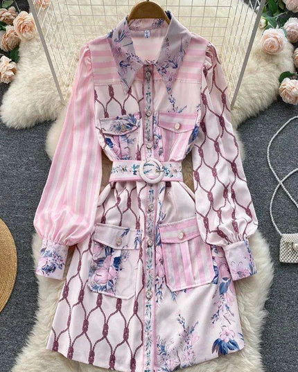 Ethereal Elegance: Chic Printed Shirt Dress for the Contemporary Woman