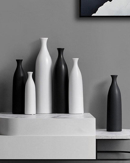 Elegant Tall Black Ceramic Vase - Available in Multiple Sizes for Stunning Decor