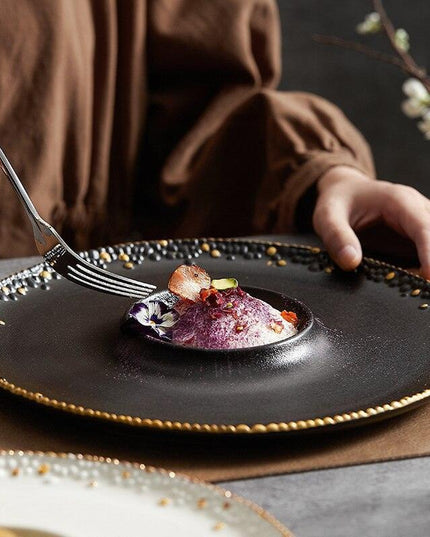 Sophisticated Pearl Point Ceramic Plate Collection for Elegant Dining